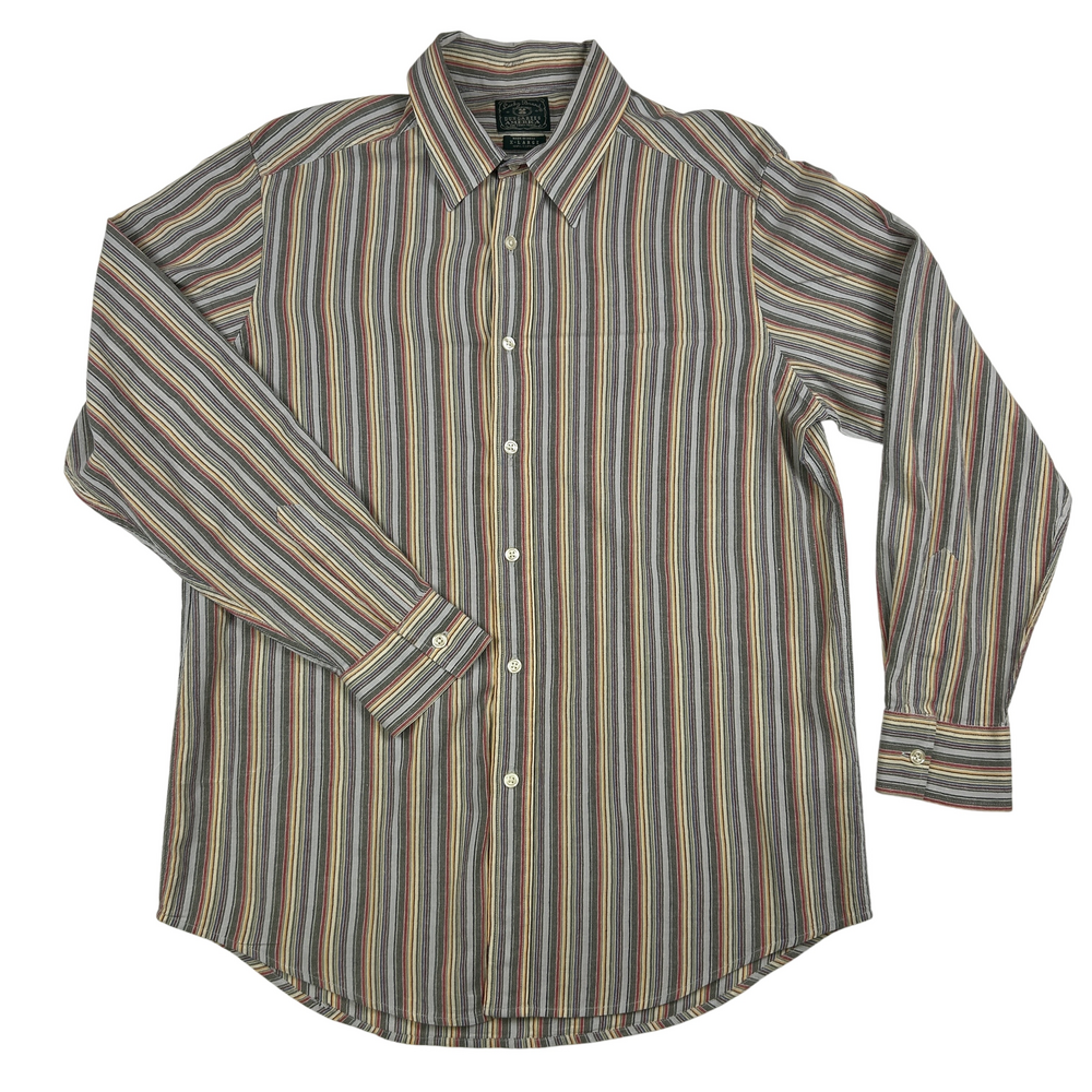 Lucky Brand Dungarees Shirt Mens XL Striped Button Down Casual Western